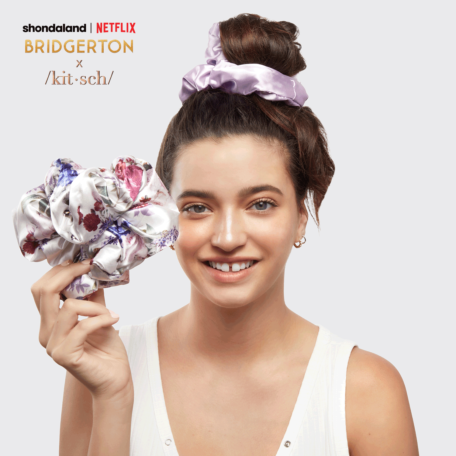 KITSCH - Bridgerton x Kitsch Satin Pillow Scrunchies - Floral