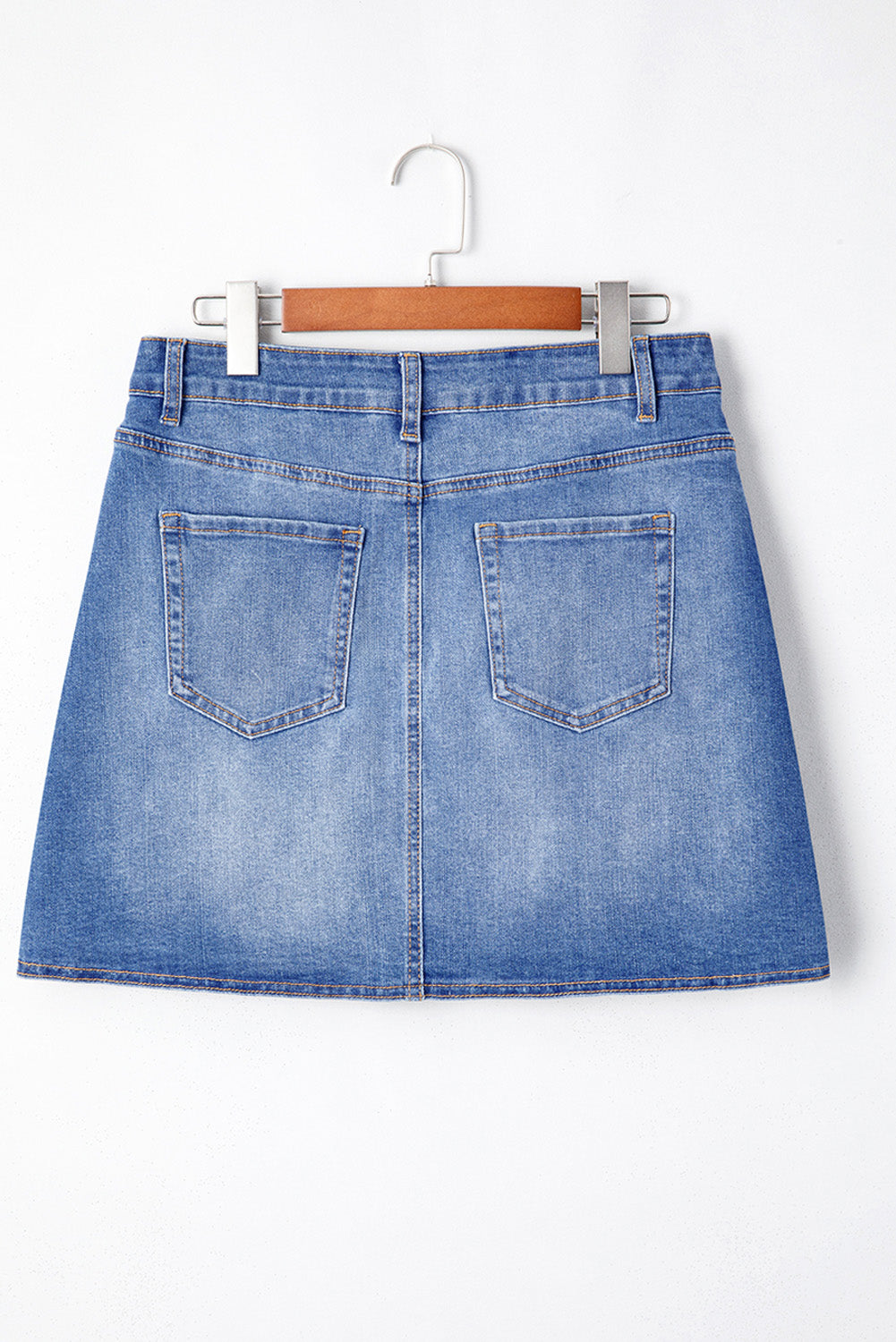 Ashleigh Blue Wrapped Crossed Waist Denim Mini Skirt