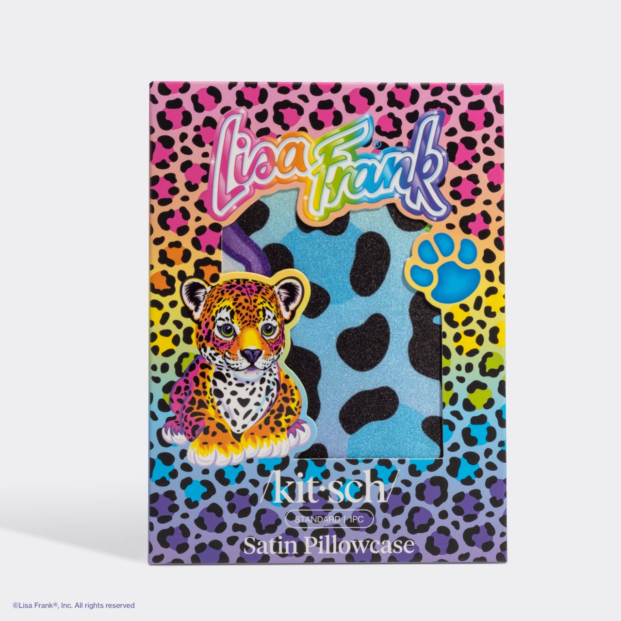 KITSCH - Lisa Frank x Kitsch Standard Satin Pillowcase - Rainbow Leopard