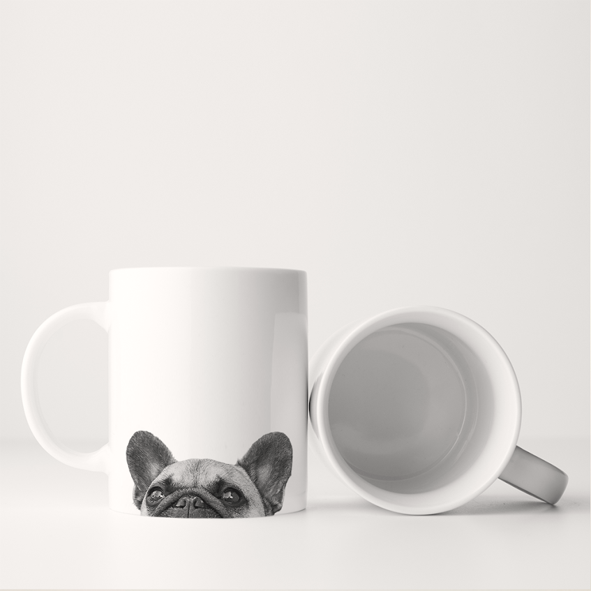 Peeking Frenchie Mug