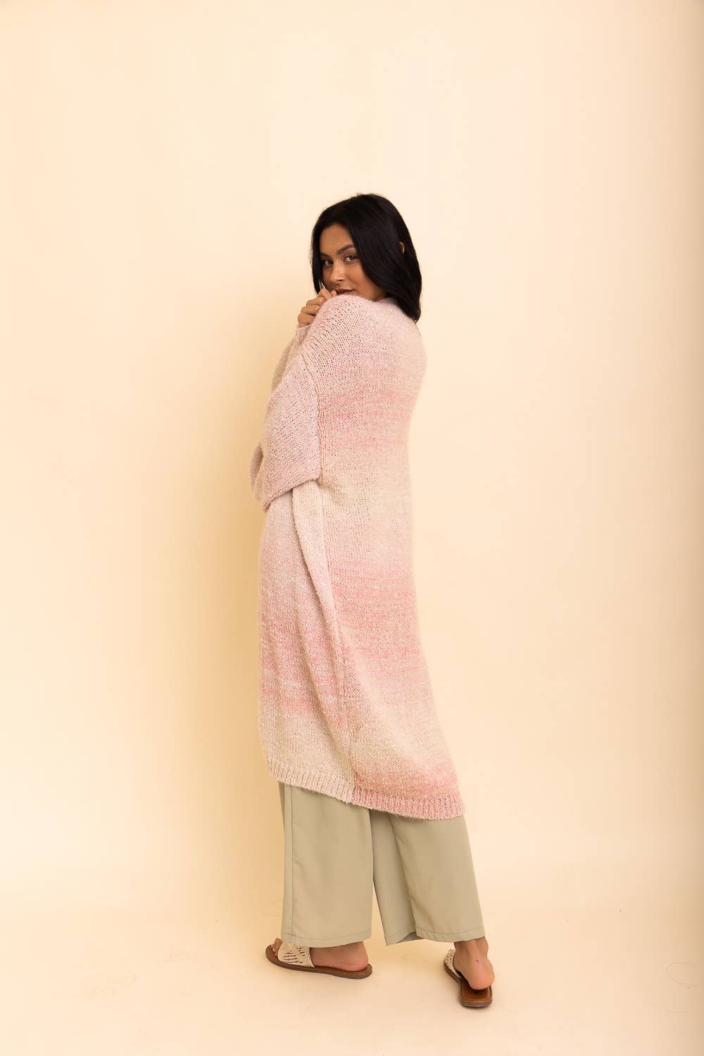 Cozy Knit Ombre Longline Cardigan