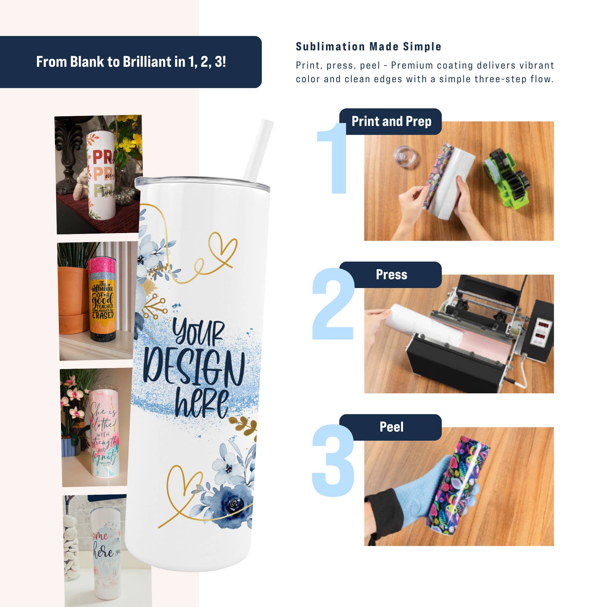 Hogg Outfitters - 20oz SUBLIMATION SKINNY EDGE TUMBLER