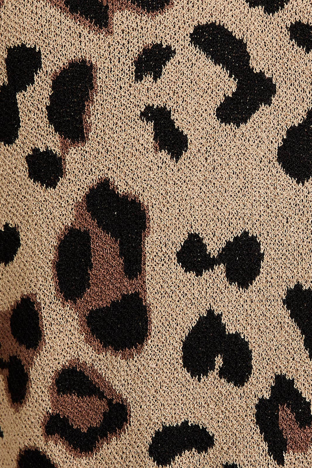 Ermeløs V-hals leopardprintet avskåret gensertopp