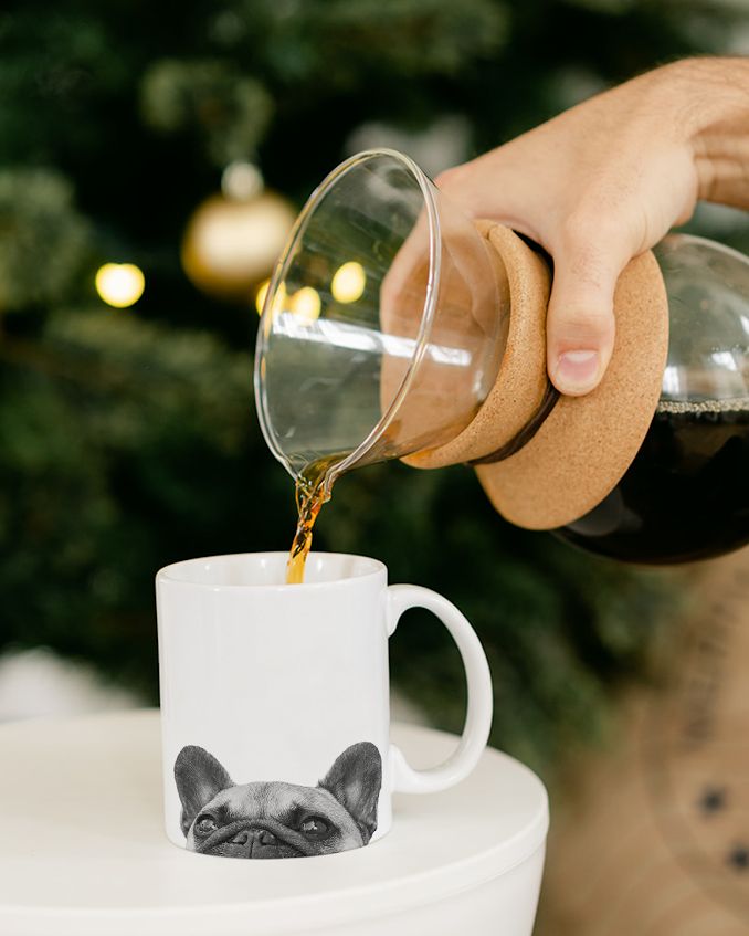 Peeking Frenchie Mug