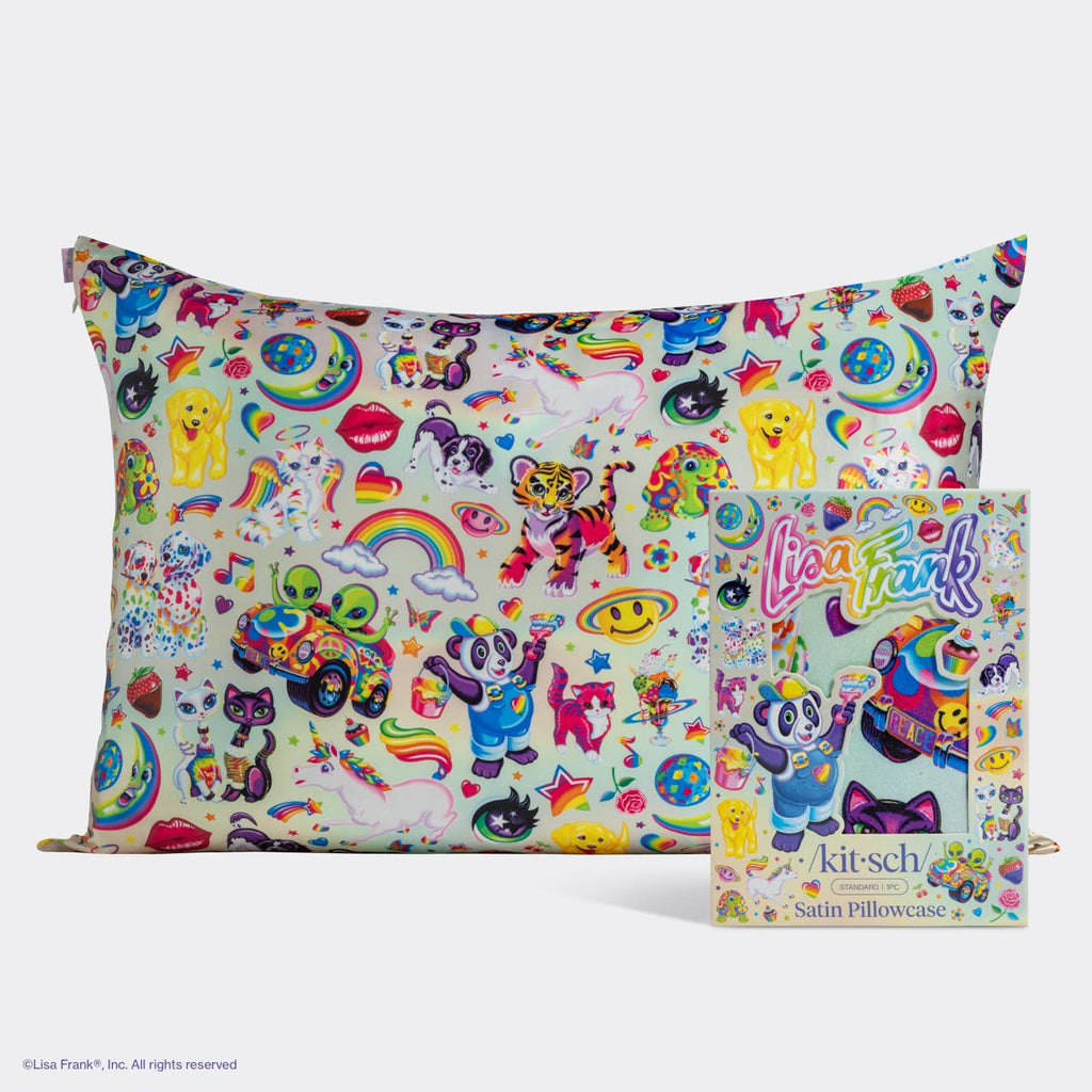 KITSCH - Lisa Frank x Kitsch Standard Satin Pillowcase - The Fantastic World of Lisa Frank
