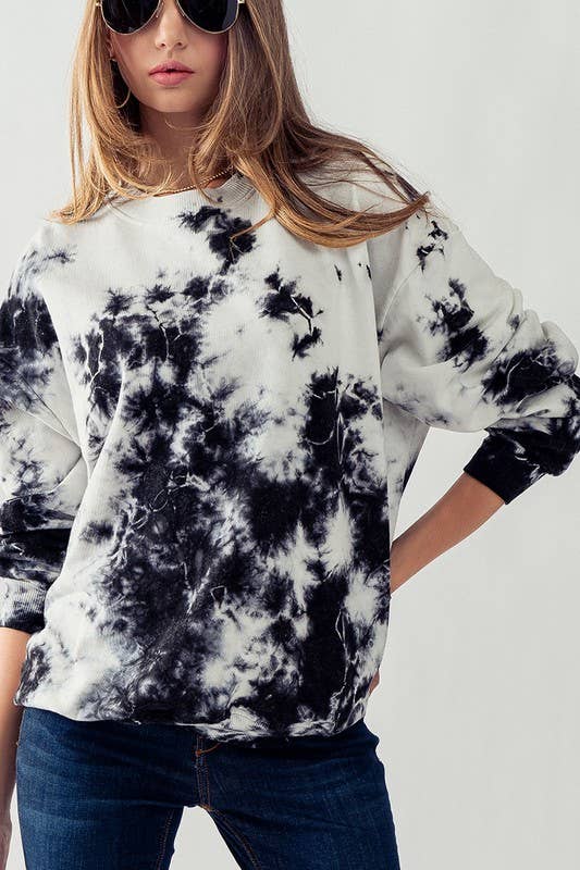 Betty Oversized Genser i Svart og Hvitt