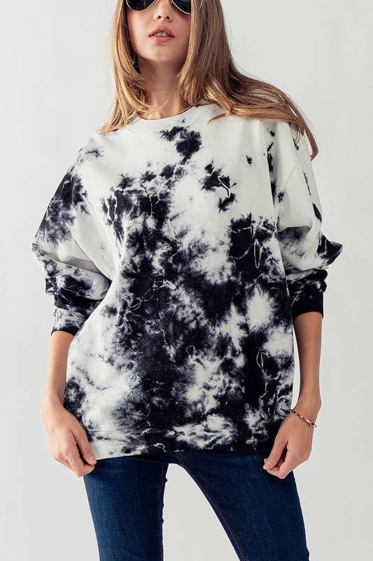 Sudadera extragrande Betty en blanco y negro