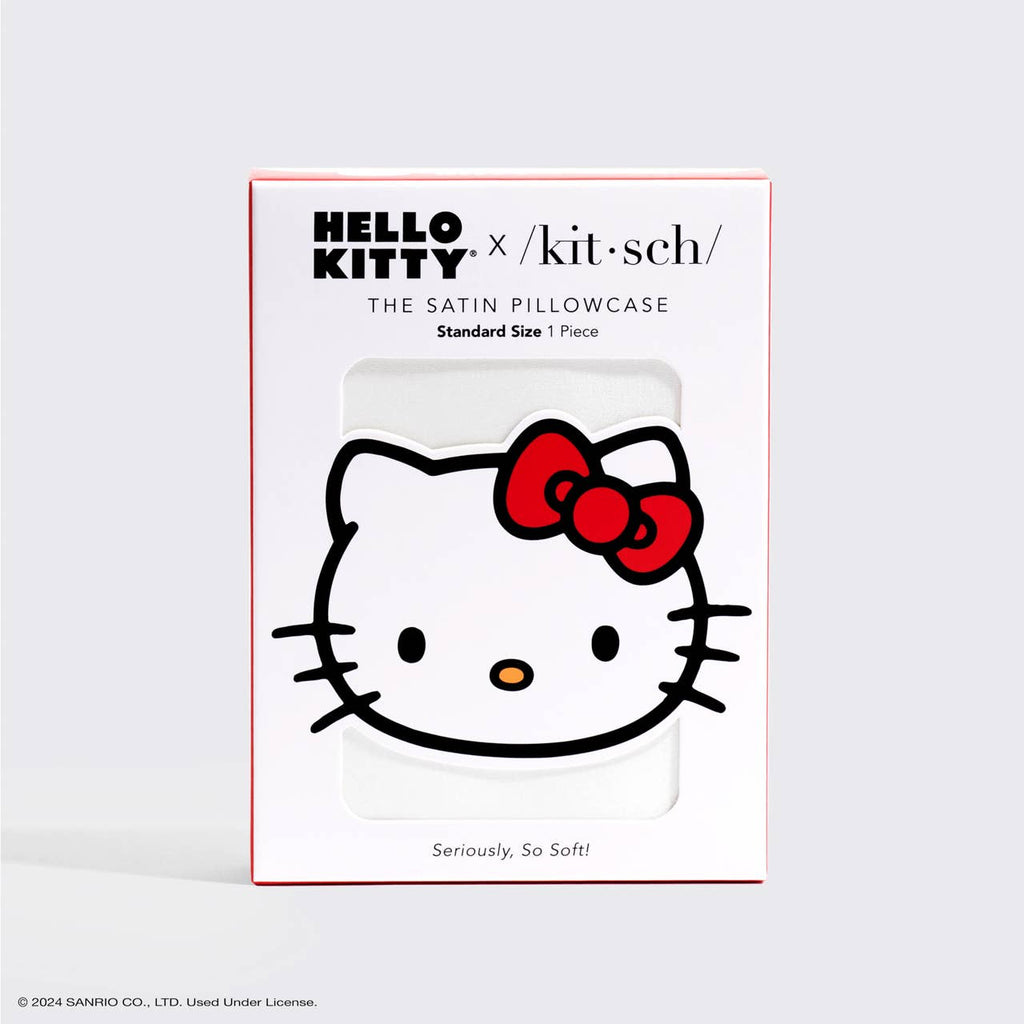 KITSCH - Hello Kitty x Kitsch Pillowcase - Solid Ivory Kitty Bow