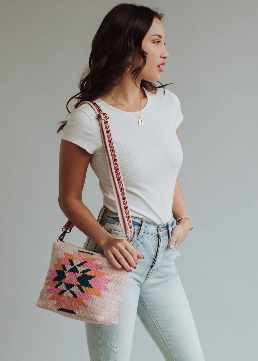 Panache Apparel Co. - Pink, Teal & Orange Aztec Crossbody