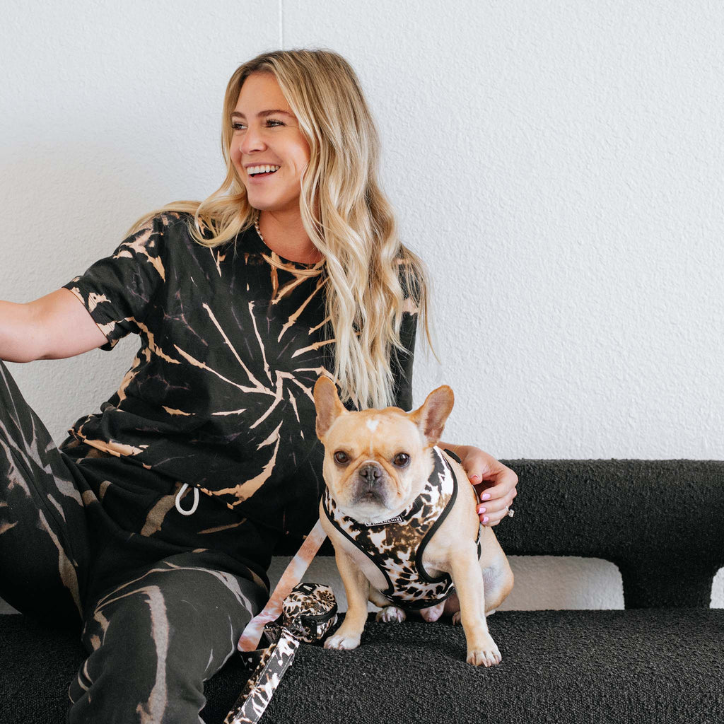 Frenchie Duo Vendbar Sele - Jordnær Tie Dye