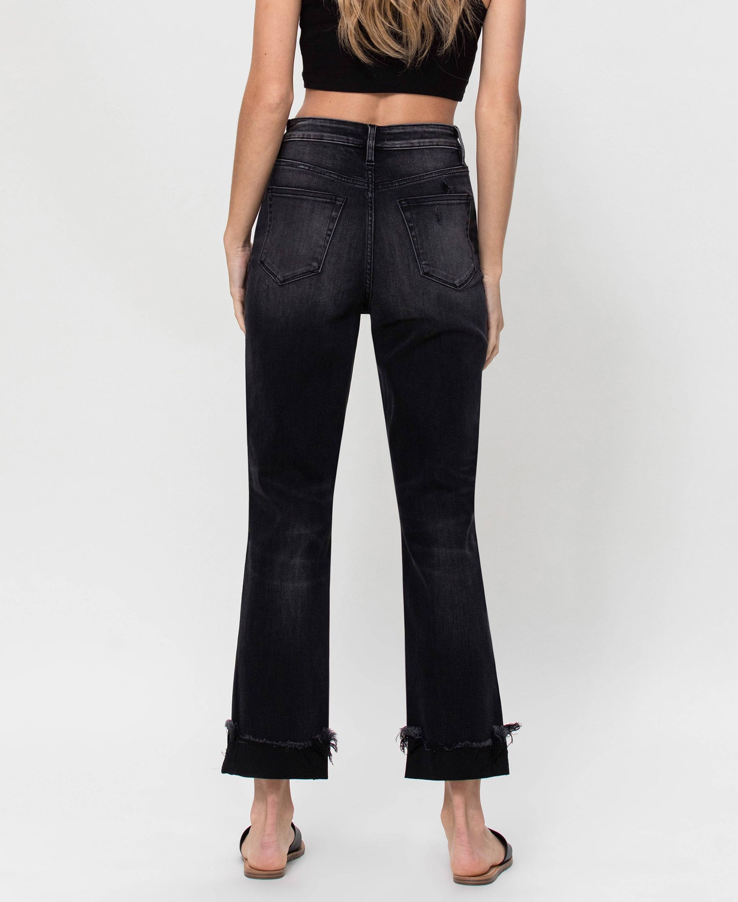 Super High Rise Button Up Cuffed 90'S Dad Jeans F4558