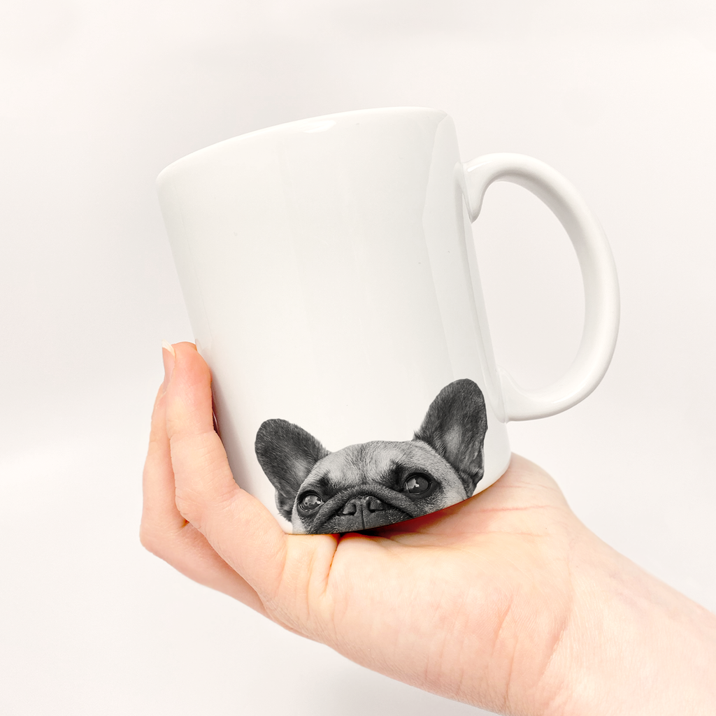 Peeking Frenchie Mug