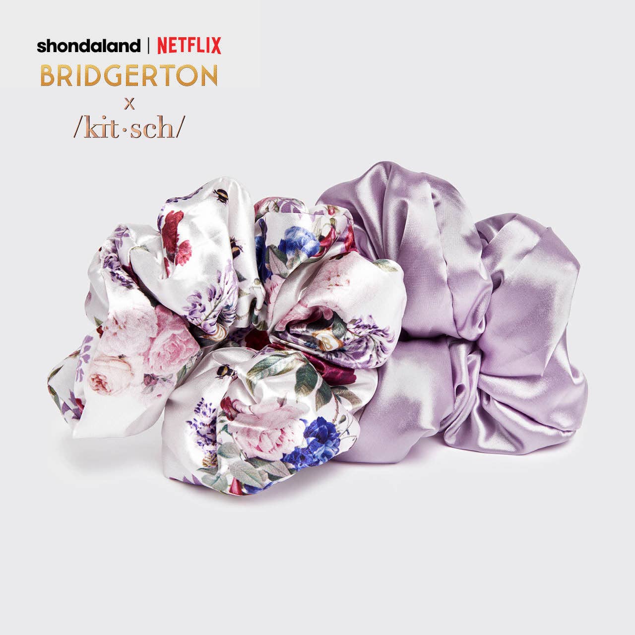 KITSCH - Bridgerton x Kitsch Satin Pillow Scrunchies - Floral