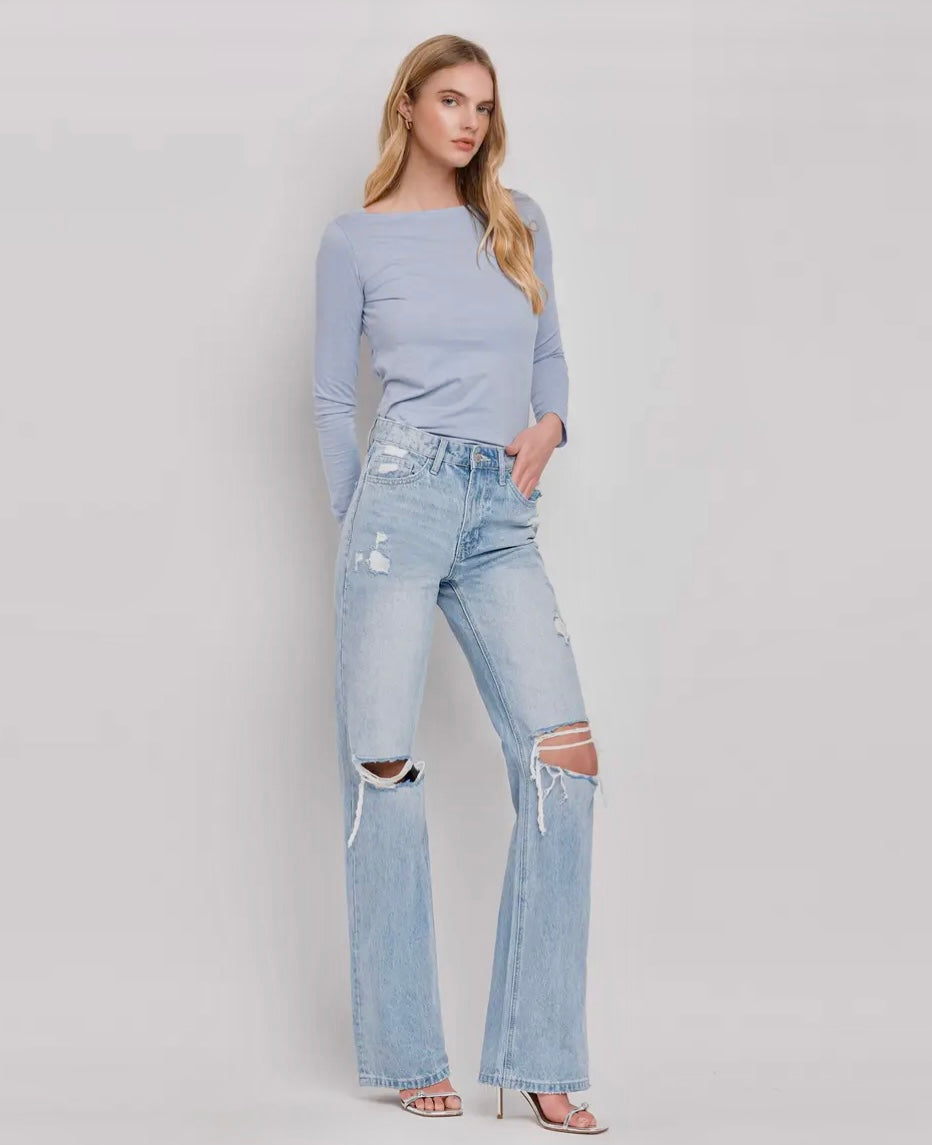 90’s Vintage Super High Rise Flare Jeans
