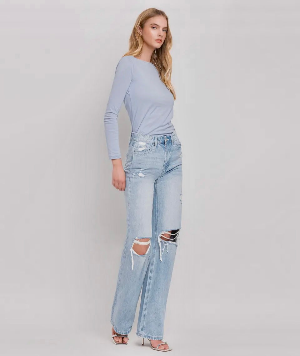 90’s Vintage Super High Rise Flare Jeans