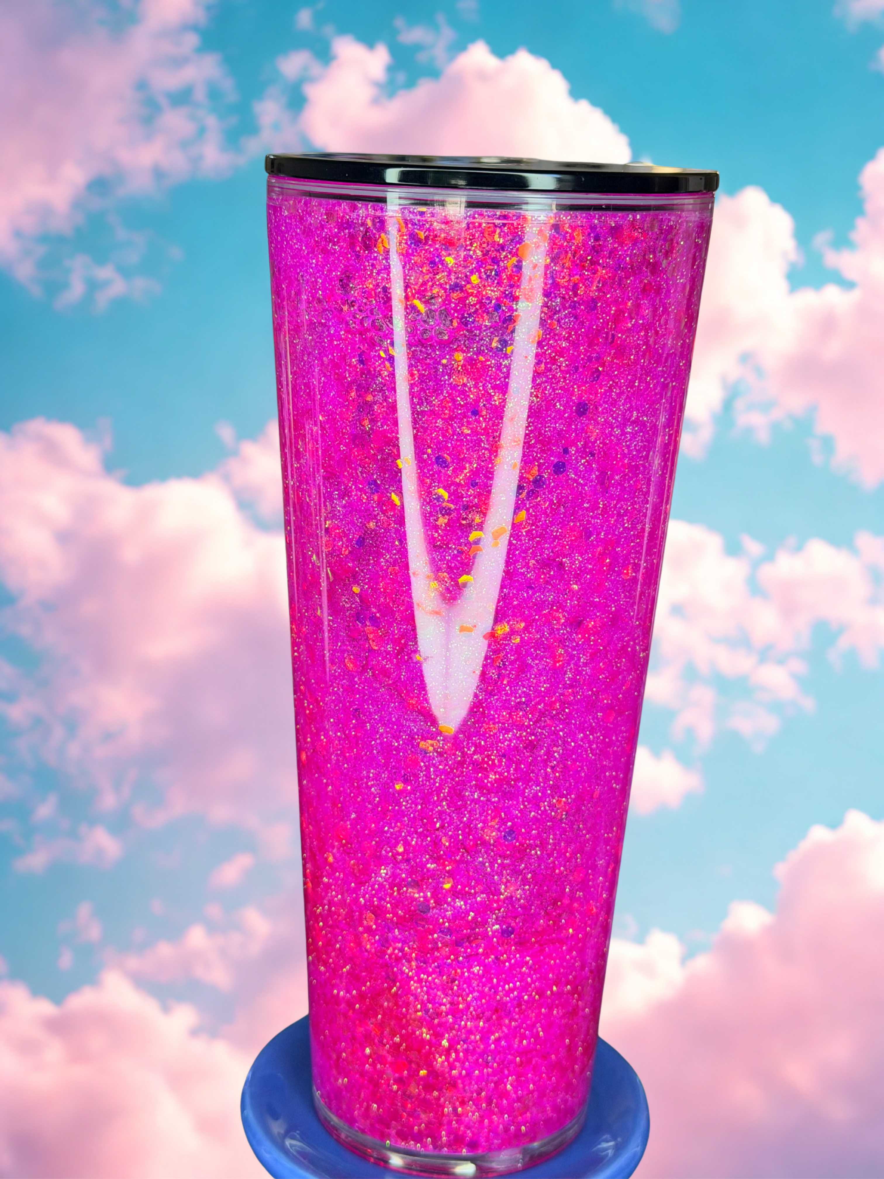 24 oz Snow Globe Glitter Tumbler