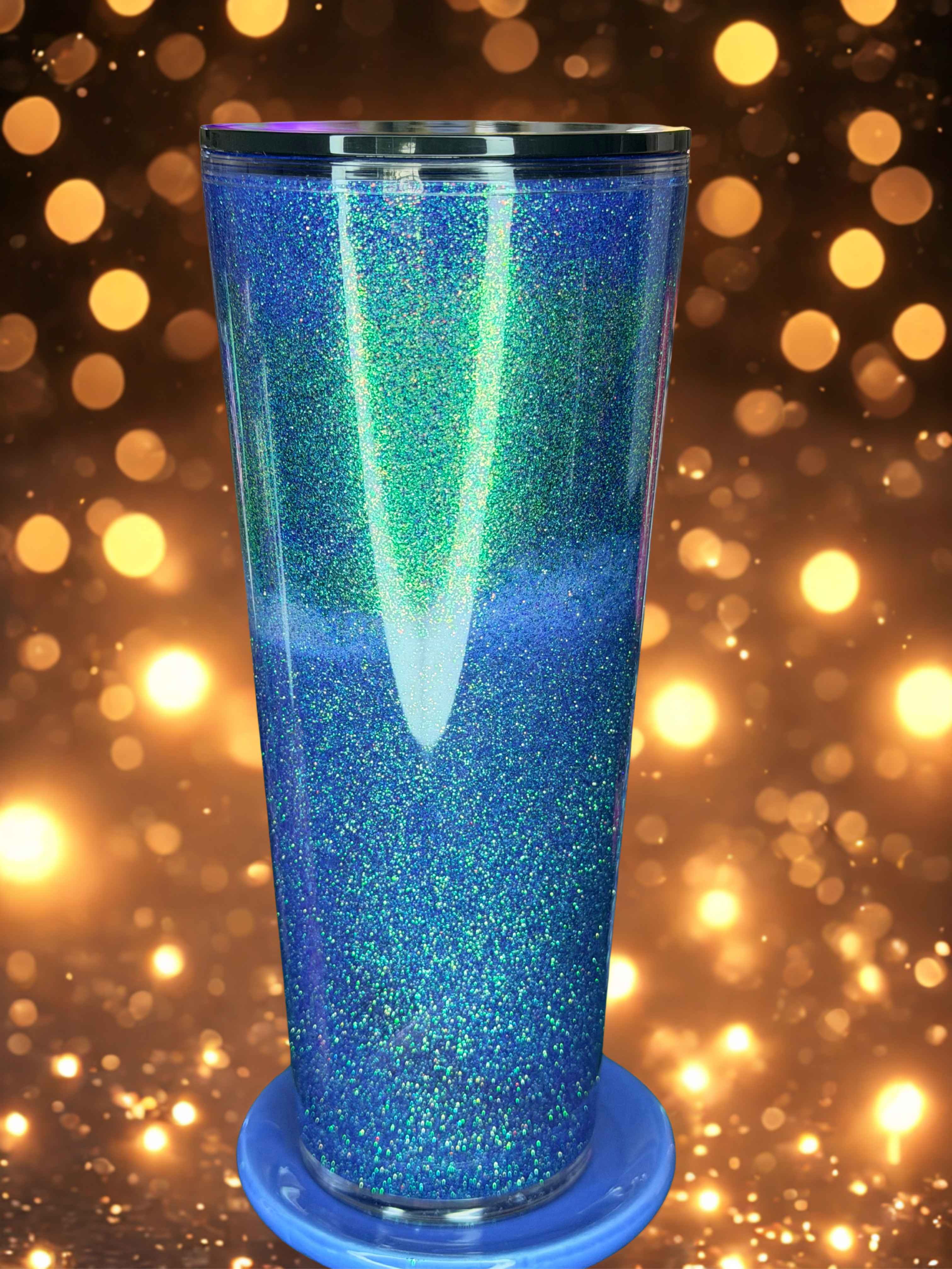 24 oz Snow Globe Glitter Tumbler