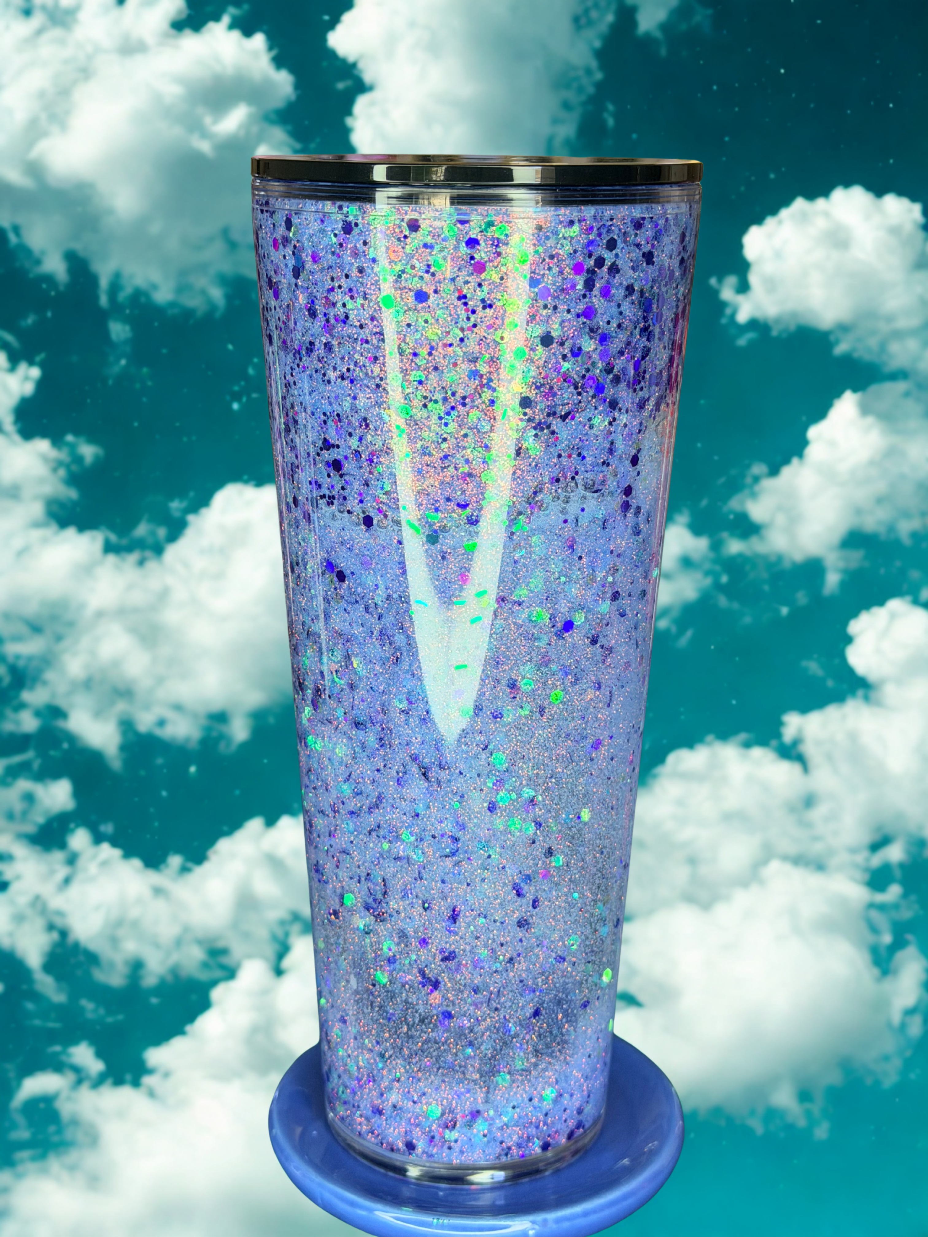 24 oz Snow Globe Glitter Tumbler
