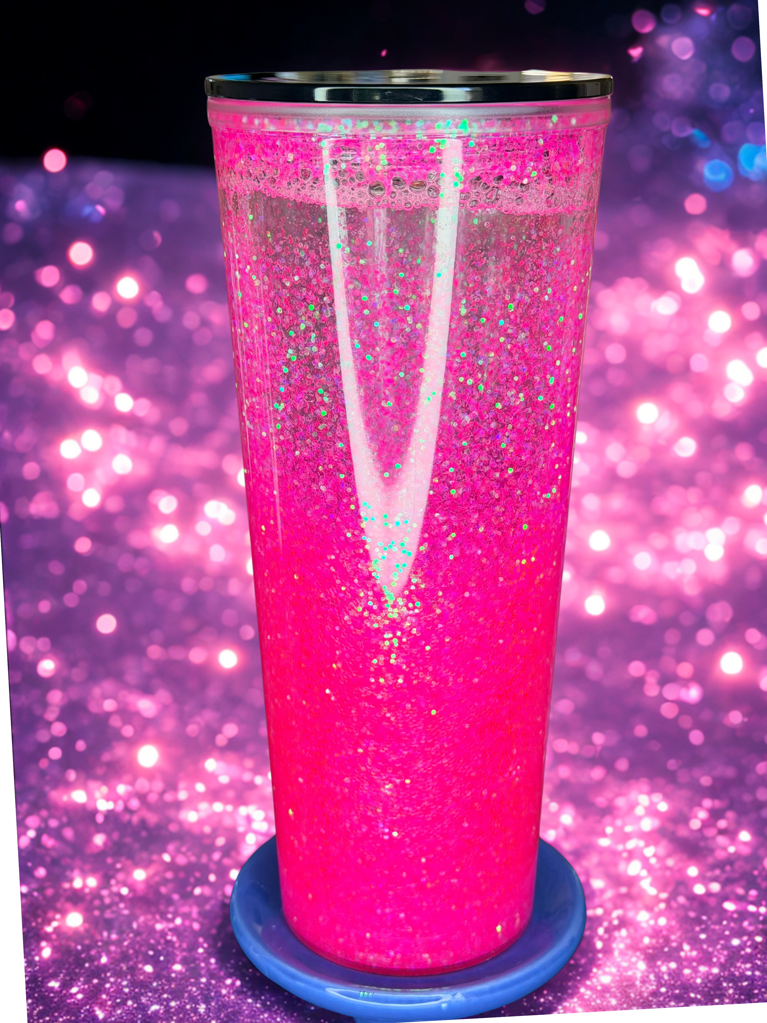 24 oz Snow Globe Glitter Tumbler