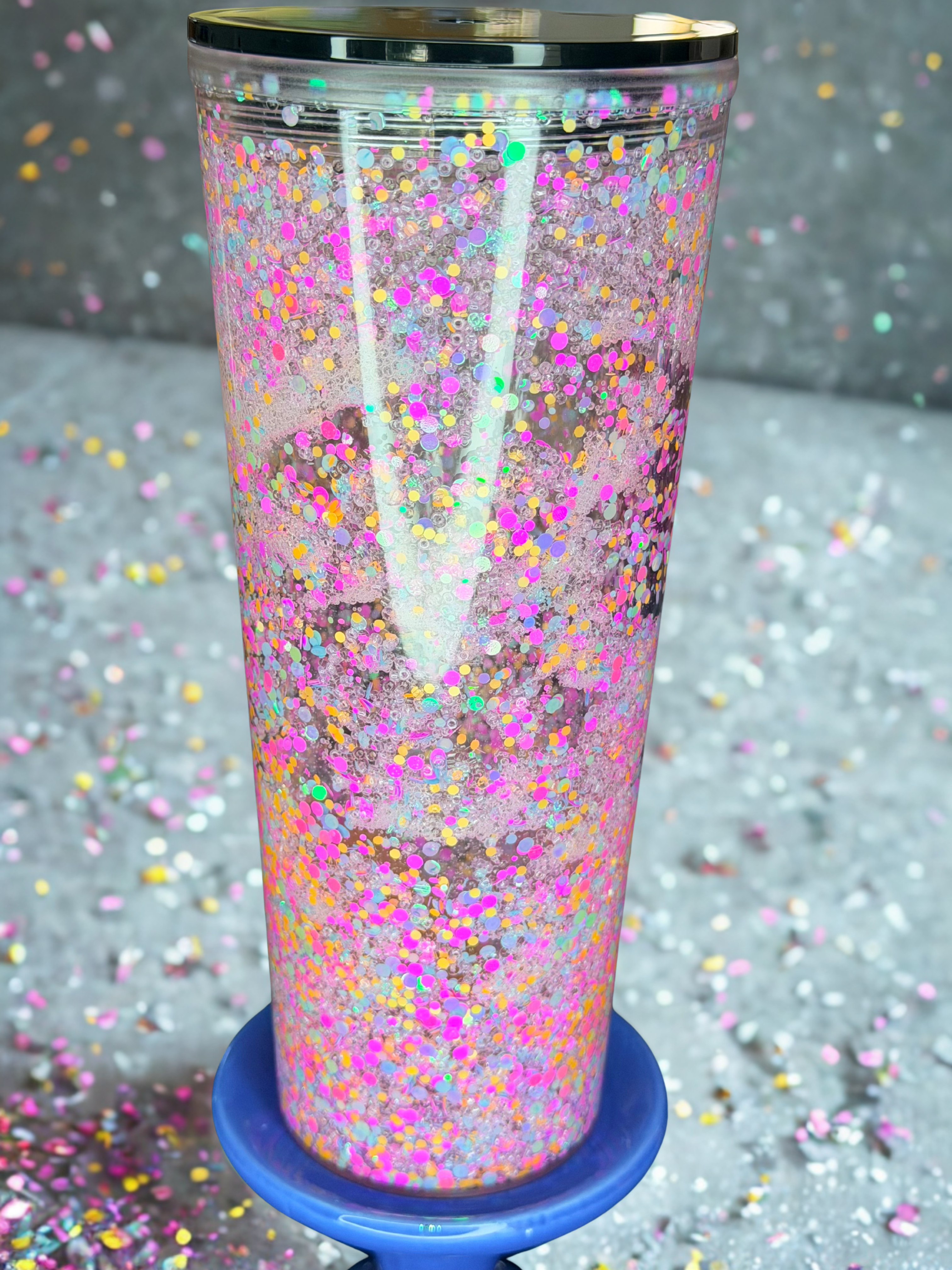 24 oz Snow Globe Glitter Tumbler