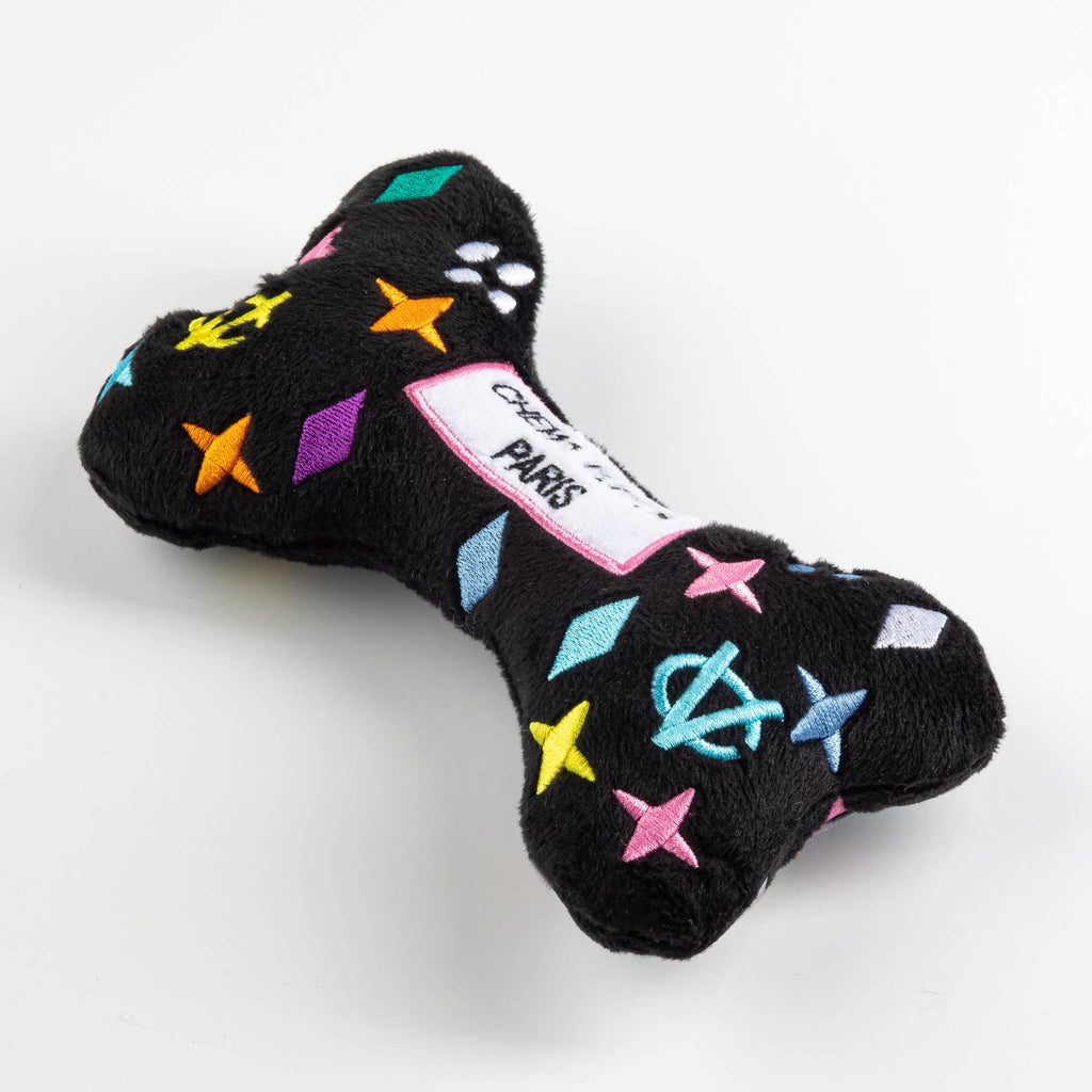 Svart Monogram Chewy Vuiton Beinpipe-hundeleke