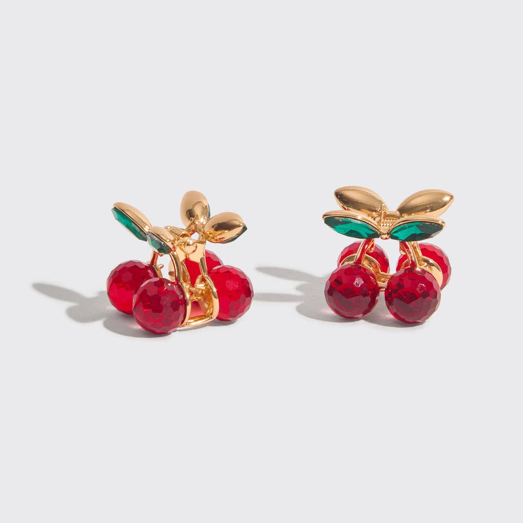 KITSCH - Mini Rhinestone Claw Clips 2pc Set - Cherry