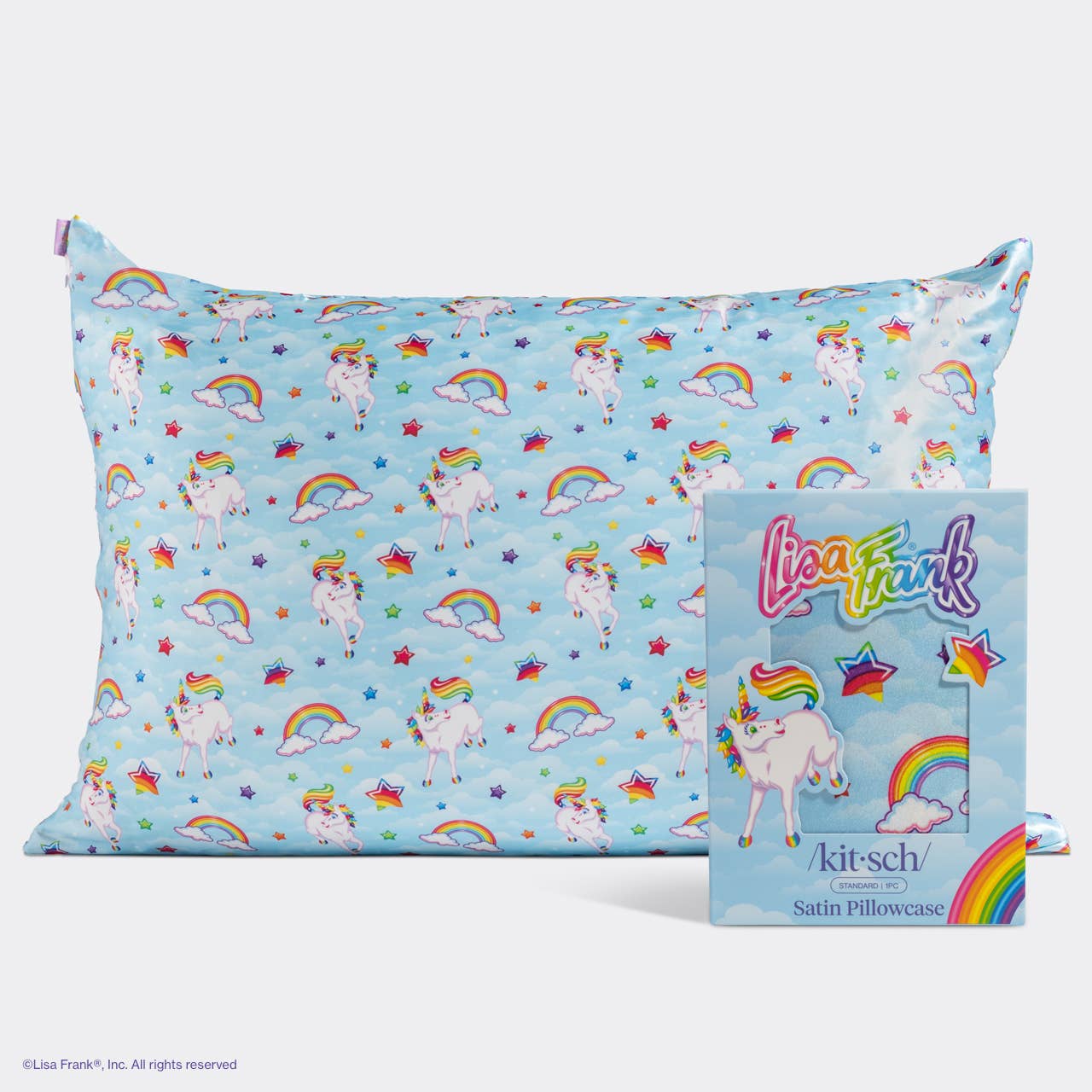 KITSCH - Funda de almohada de satén estándar Lisa Frank x Kitsch - Markie™