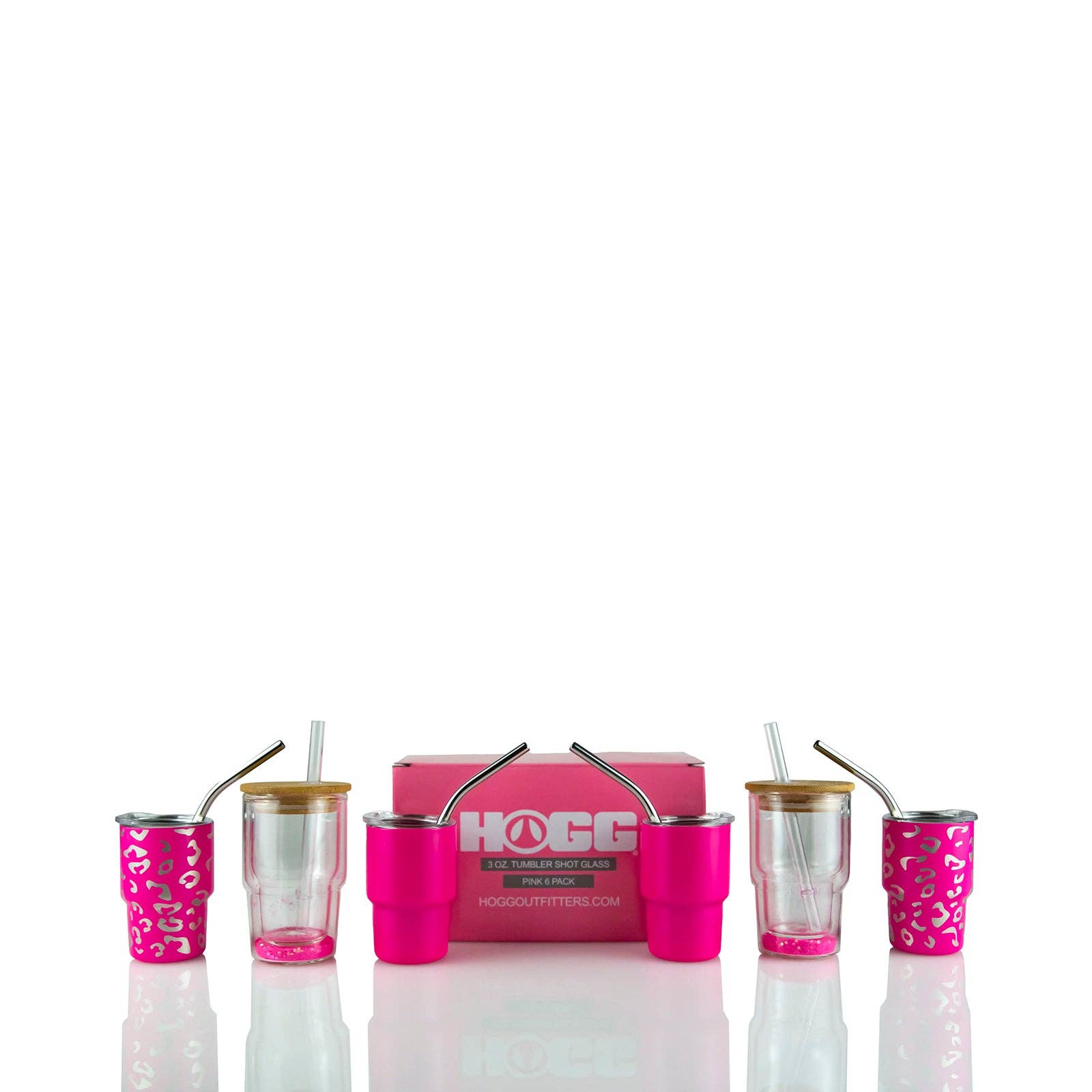 Hogg Outfitters - 3oz TUMBLER SHOT GLASS 6 PACK - PINK