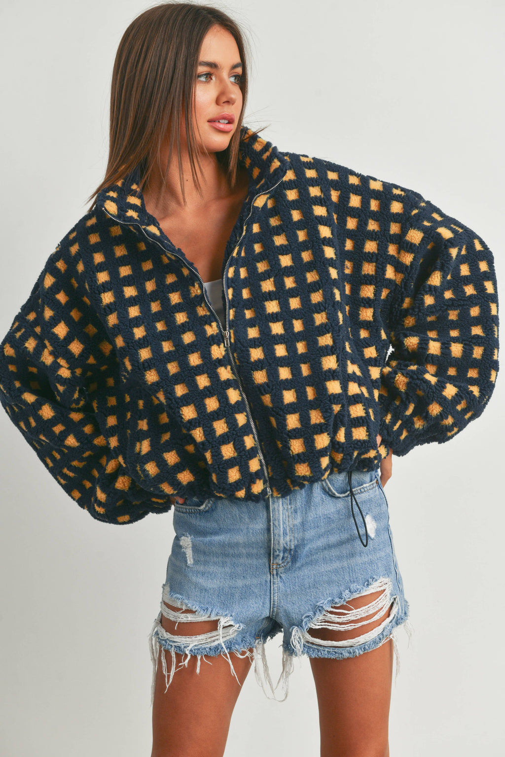 Chaqueta de sherpa afelpada