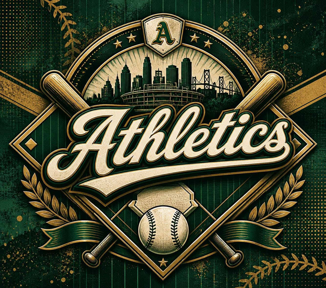 Stainless Steel A's Baseball Tumbler in 20 oz