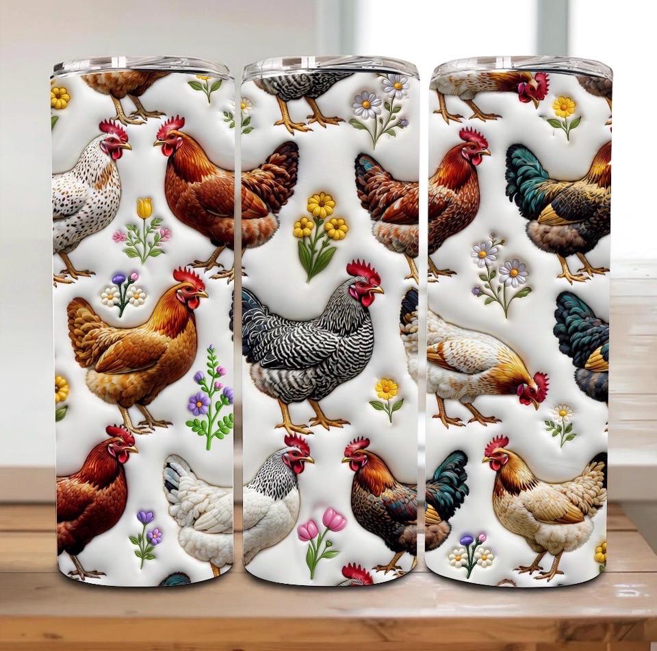 Holographic Hens & Chickens Stainless Steel Tumbler