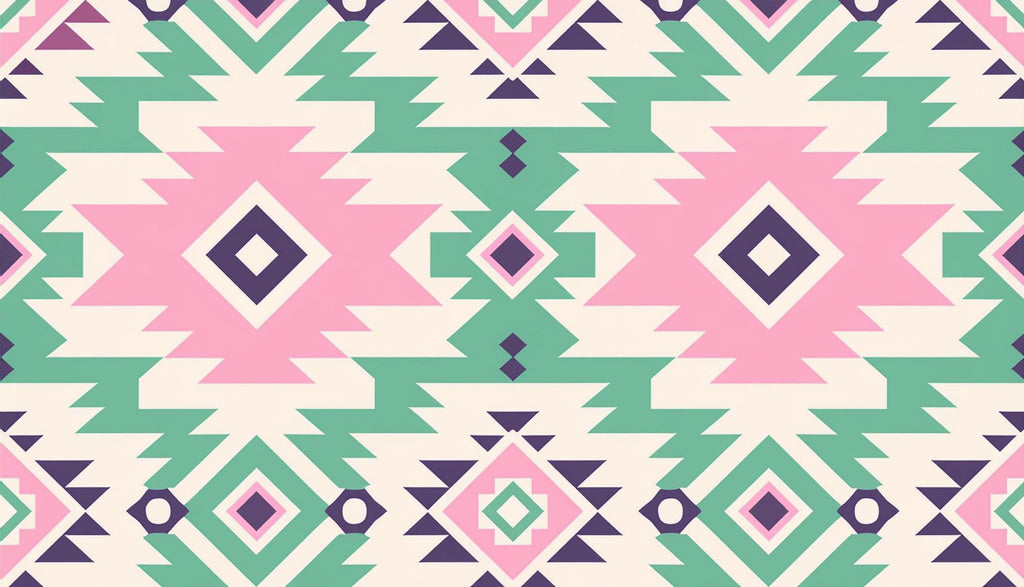 Pastel Pink and Green Aztec Print Tumbler