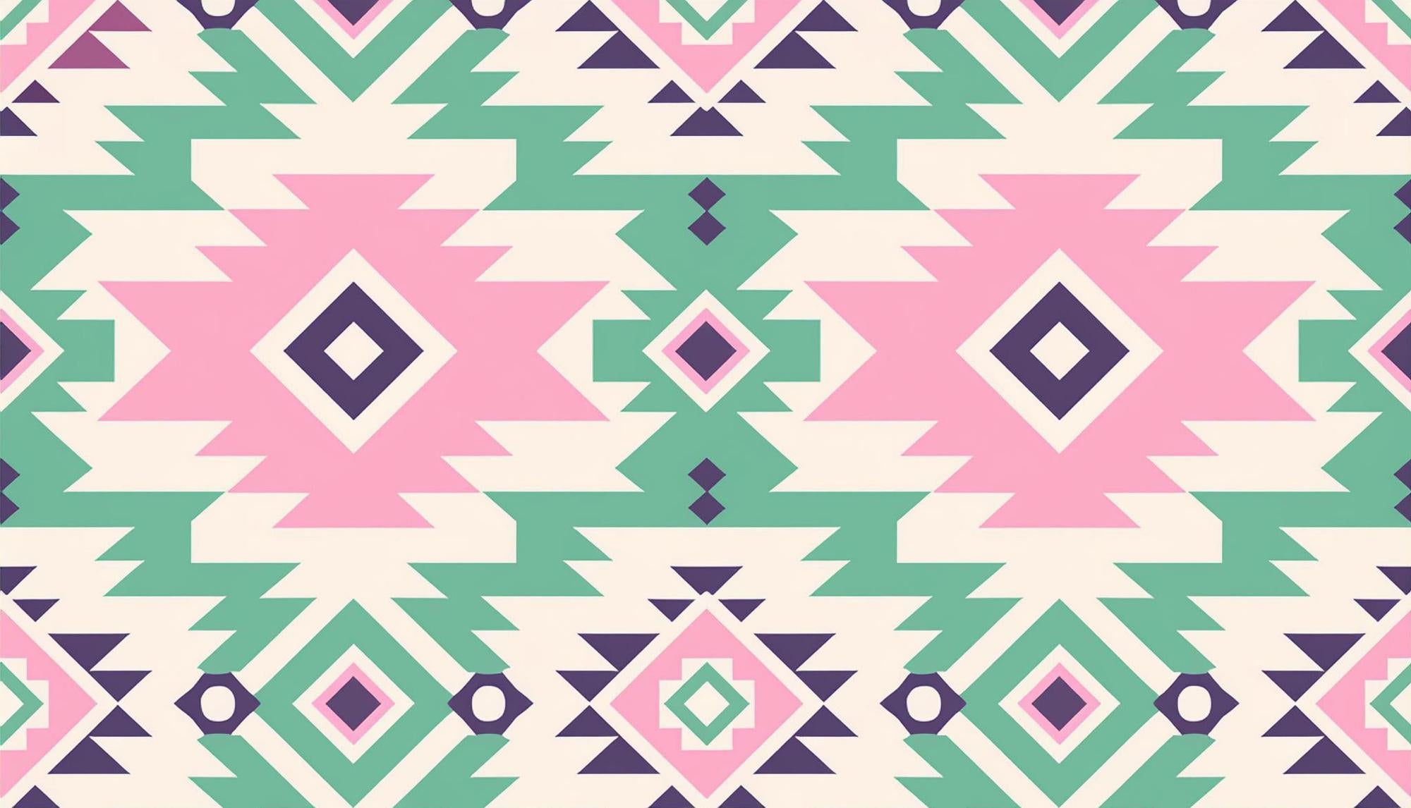 Pastel Pink and Green Aztec Print Tumbler