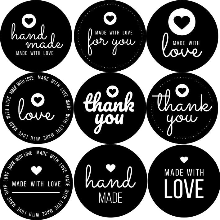Thank You & Made with Love Small Business Sticker Pack