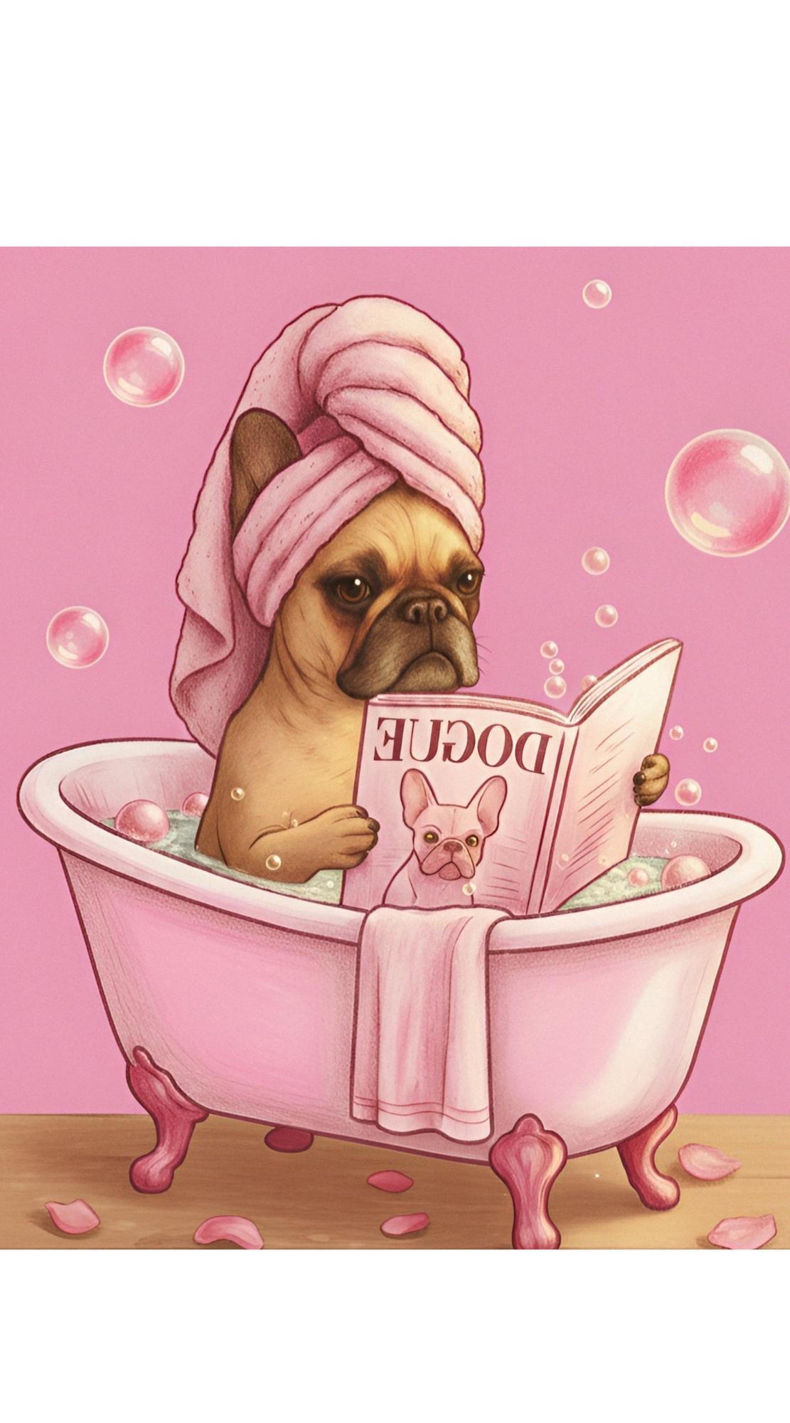 French Bulldog Spa Day Waffle Towel