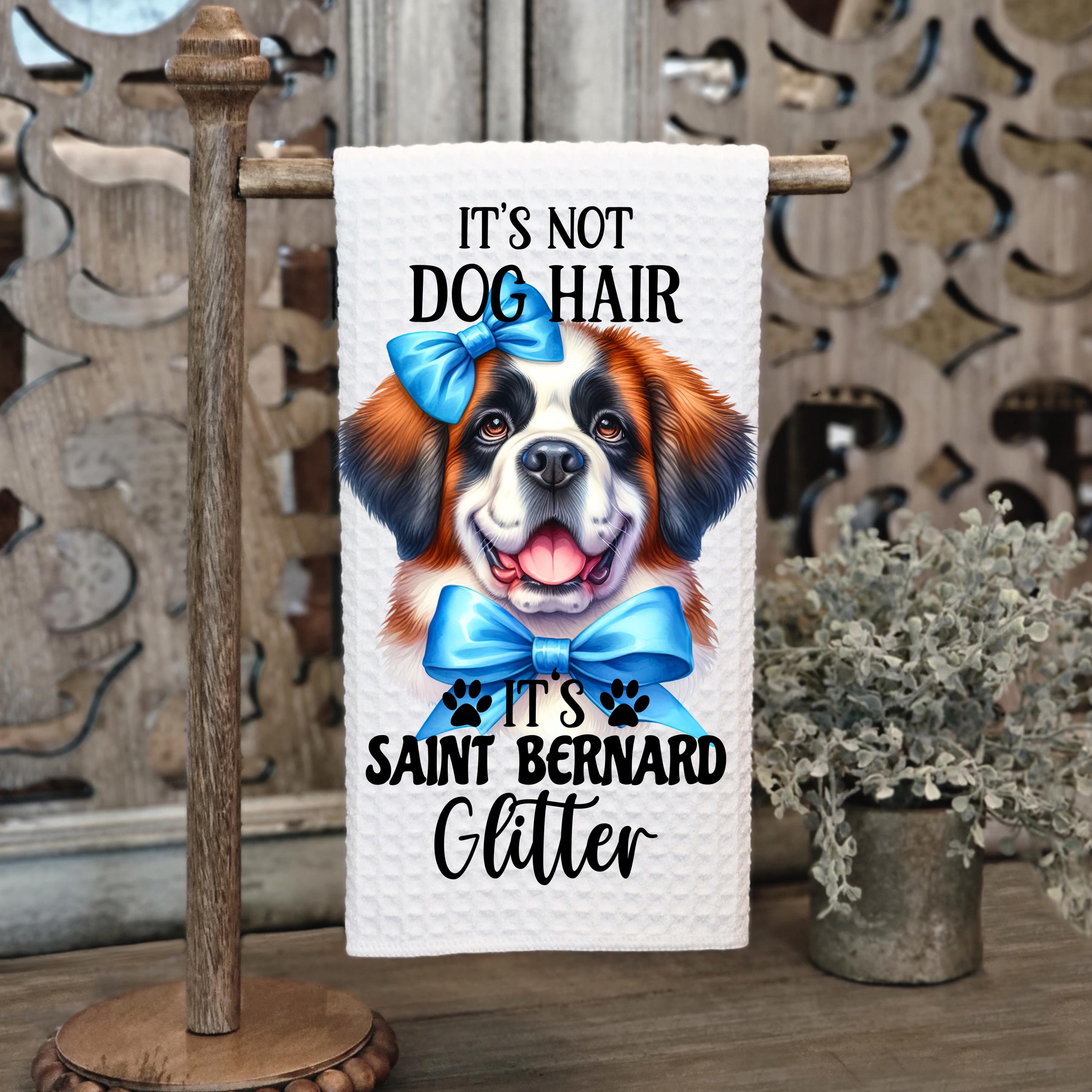 Saint Bernard Glitter Tea Towel