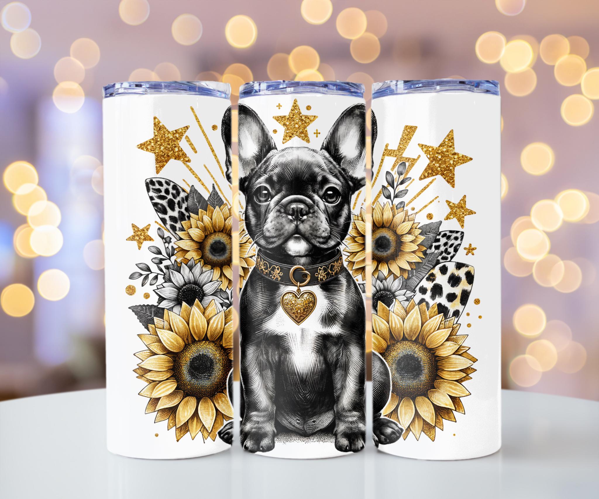 French Bulldog Sunflower Tumbler – Etsy Description