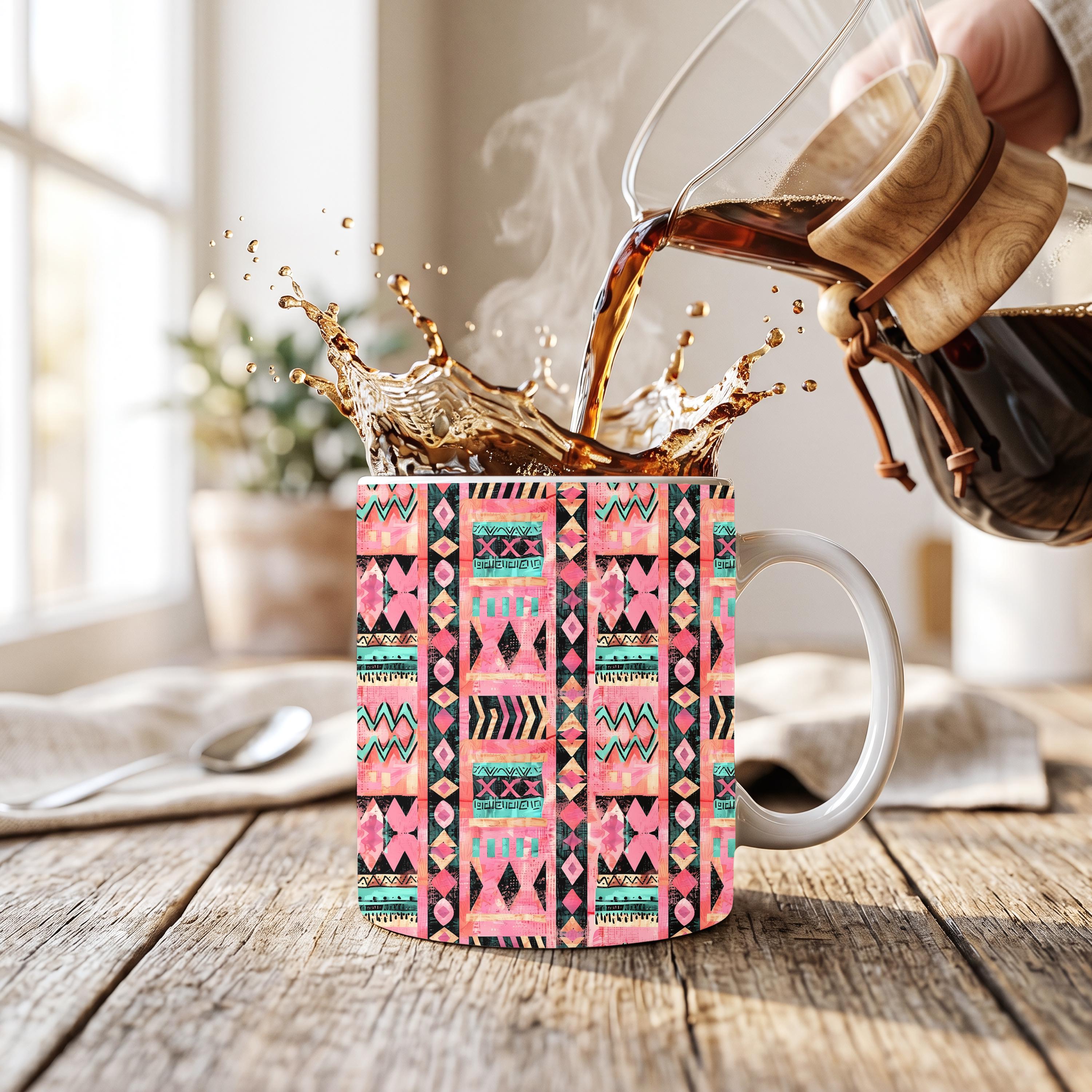 Pink Southwestern Tumbler | Boho Aztec 20 oz Skinny Tumbler | Western Tribal | Cowgirl Gift