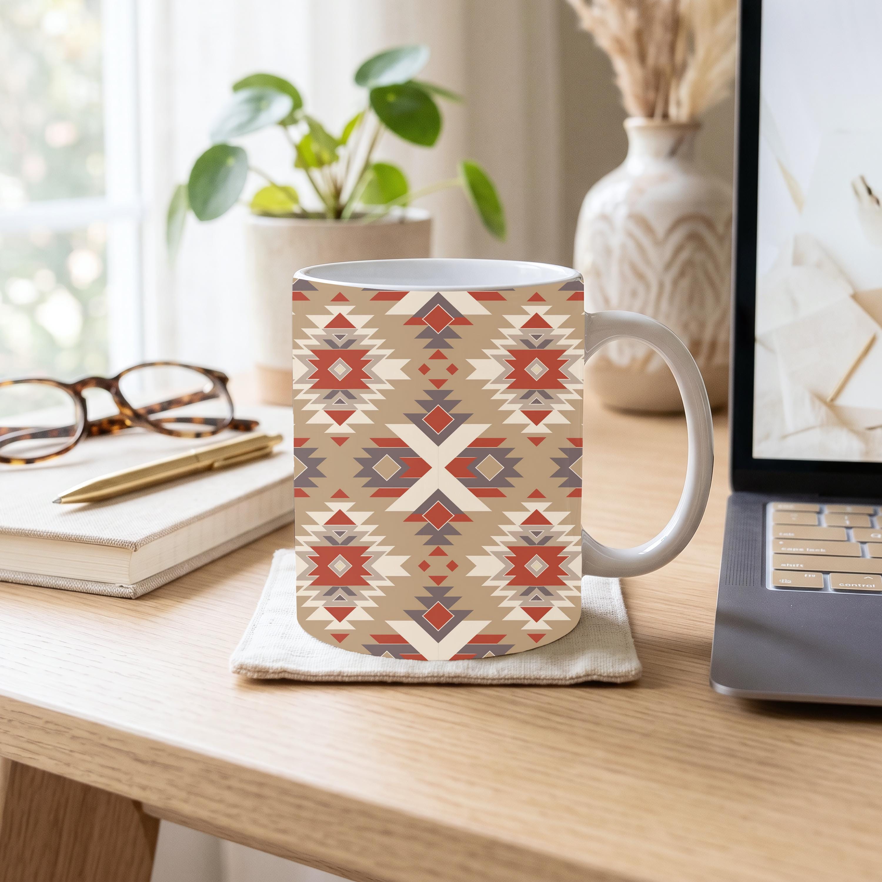 Southwestern Geometric Mug – 11 oz Ceramic Coffee Mug