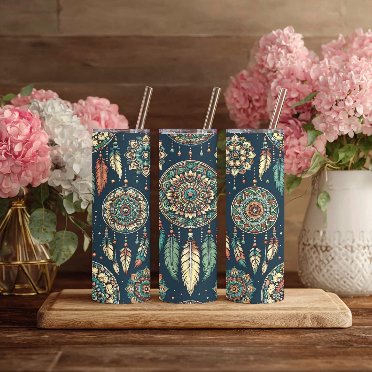 Boho Dreamcatcher Tumbler – 20 oz Skinny Tumbler