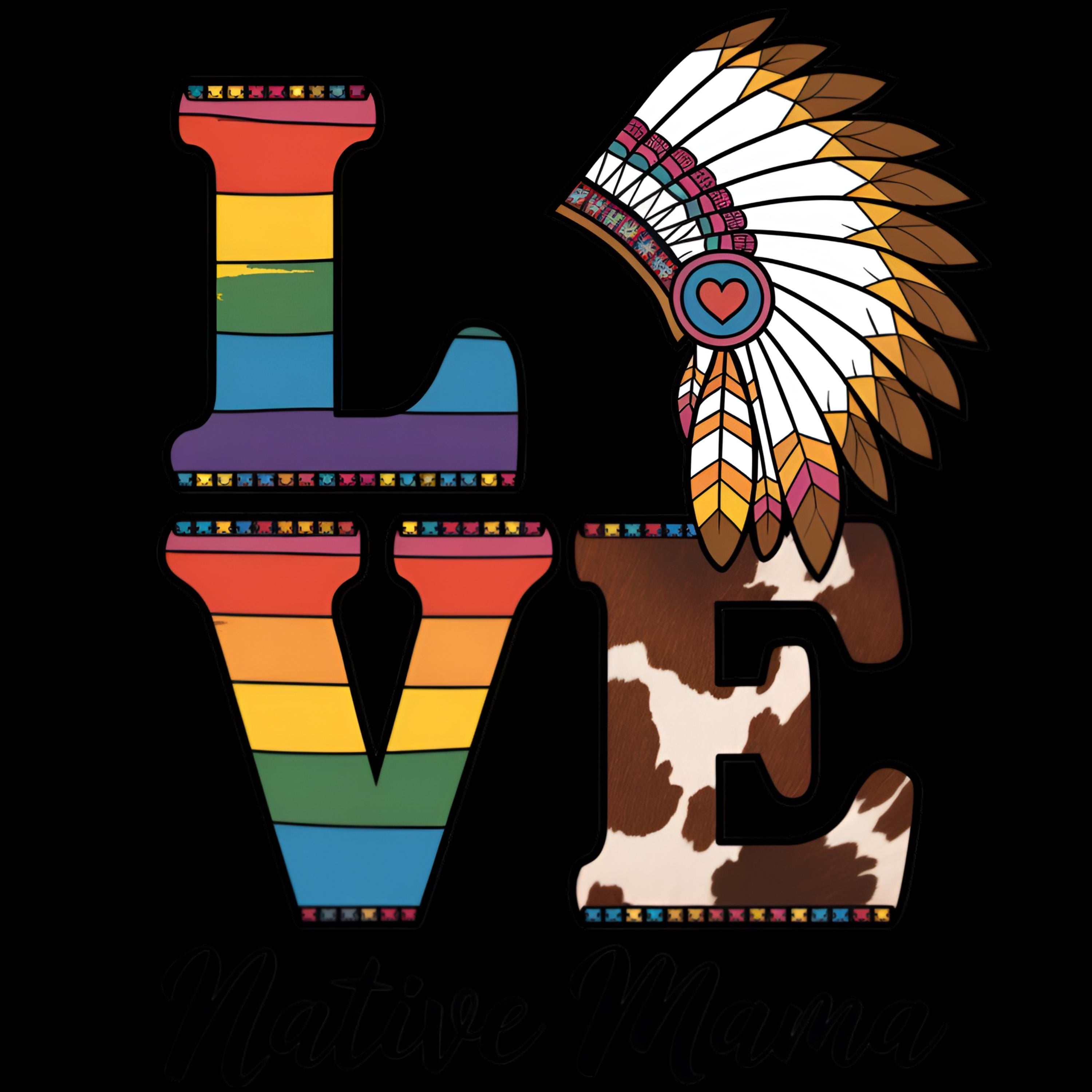 LOVE Native Mama Kitchen Towel | Native American Mom Gift | Boho Western Kitchen Decor