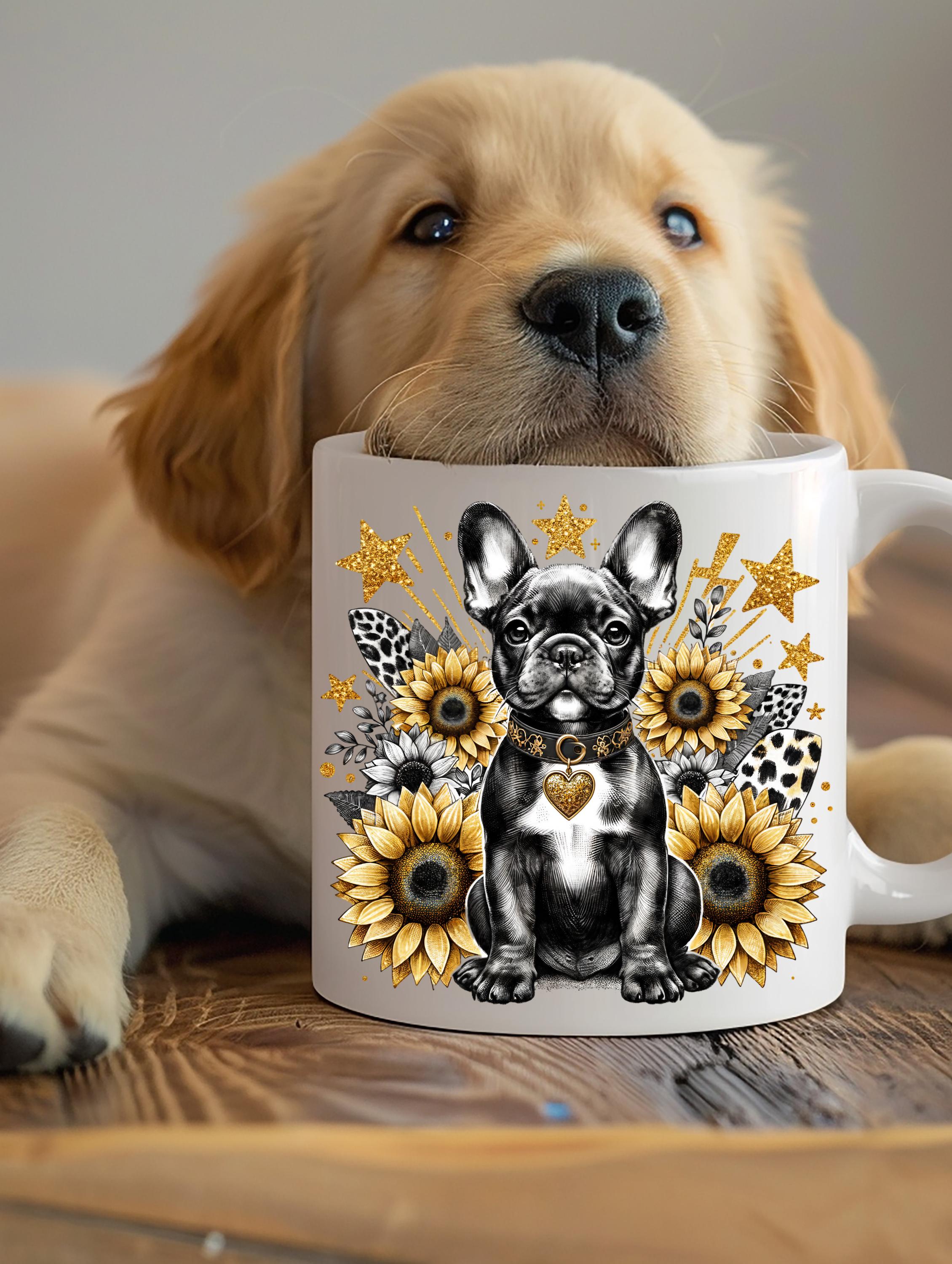 French Bulldog Sunflower Mug