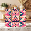 Pink & Teal Aztec Tumbler | 20 oz Skinny Tumbler | Southwestern Tumbler | Western Travel Mug | Boho Native Inspired Cup
