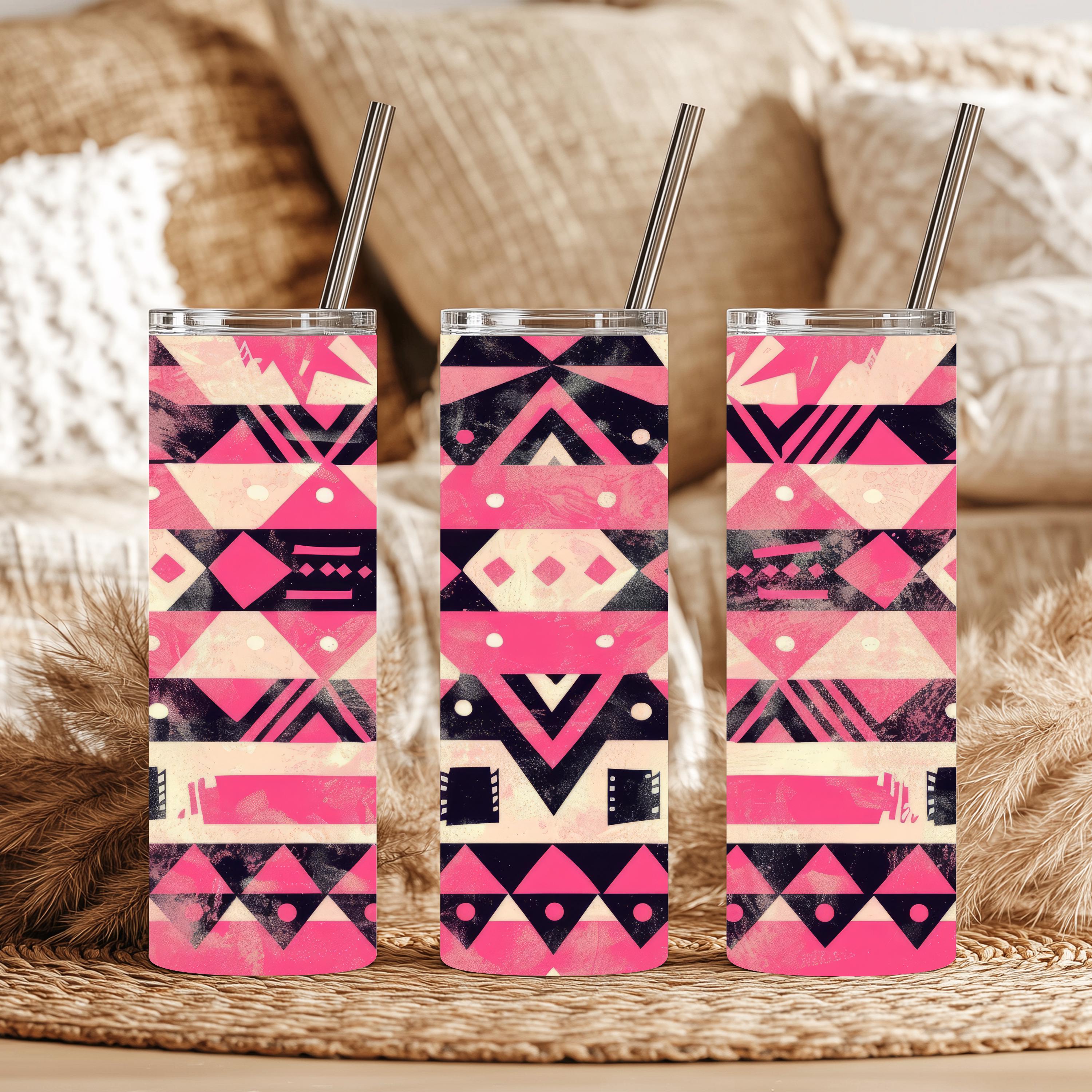 Pink Aztec Southwestern 20 oz Skinny Tumbler