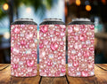 Pink Rhinestone Can Cooler | 4-in-1 Skinny Can Cooler | Bling Drink Holder | Faux Glitter Tumbler | Sparkly Beverage Insulator | Pink Glam