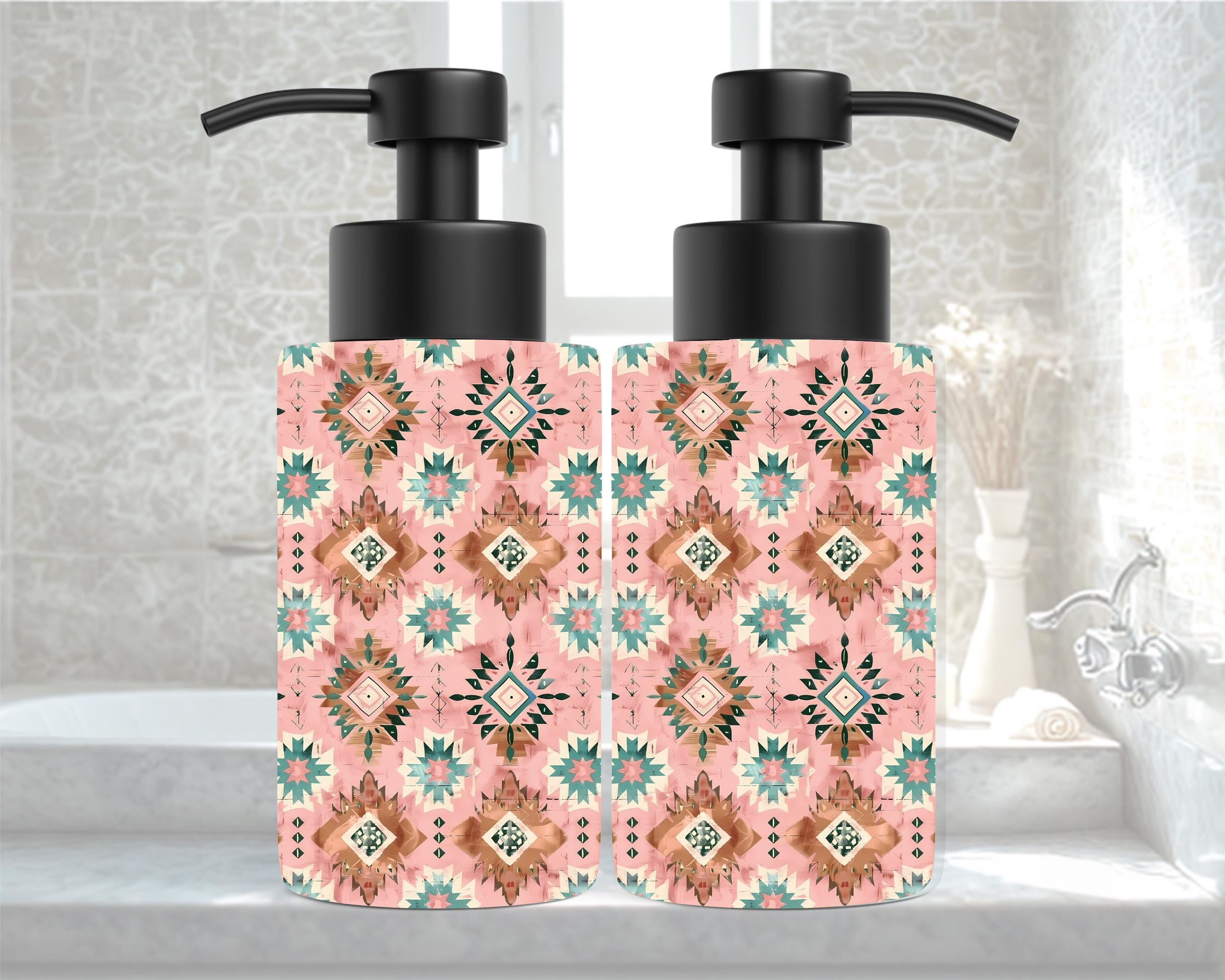 Pink Western Aztec Soap Dispenser – Southwestern Bathroom Décor