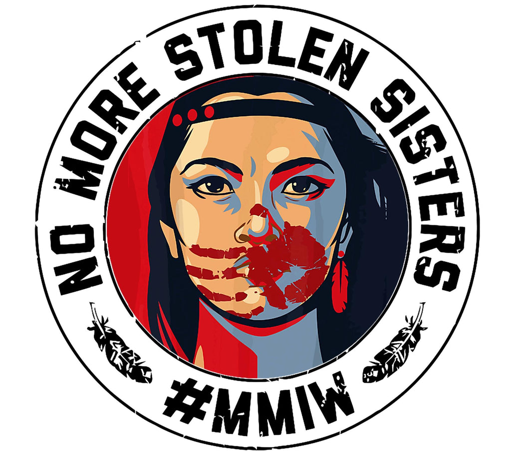 No More Stolen Sisters Waterproof Vinyl Sticker | 4.5" MMIW Awareness Decal | Black or Yellow | Indigenous Advocacy Sticker