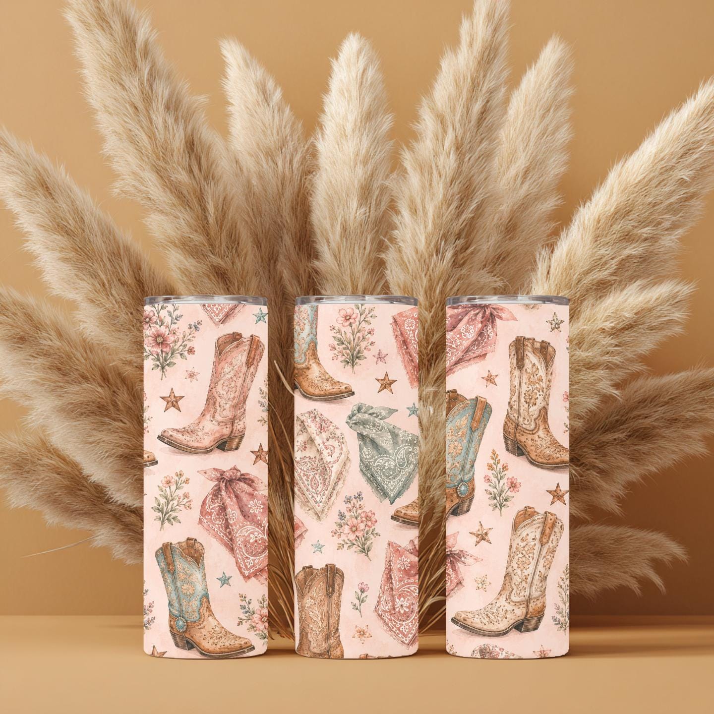 Western Cowgirl Boots and Bandana Tumbler